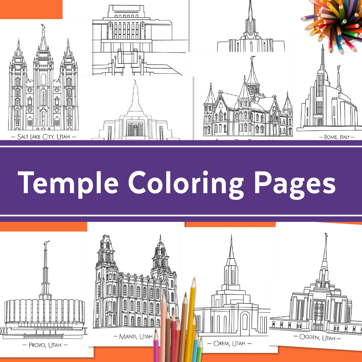 Temple coloring pages kit â ministering printables