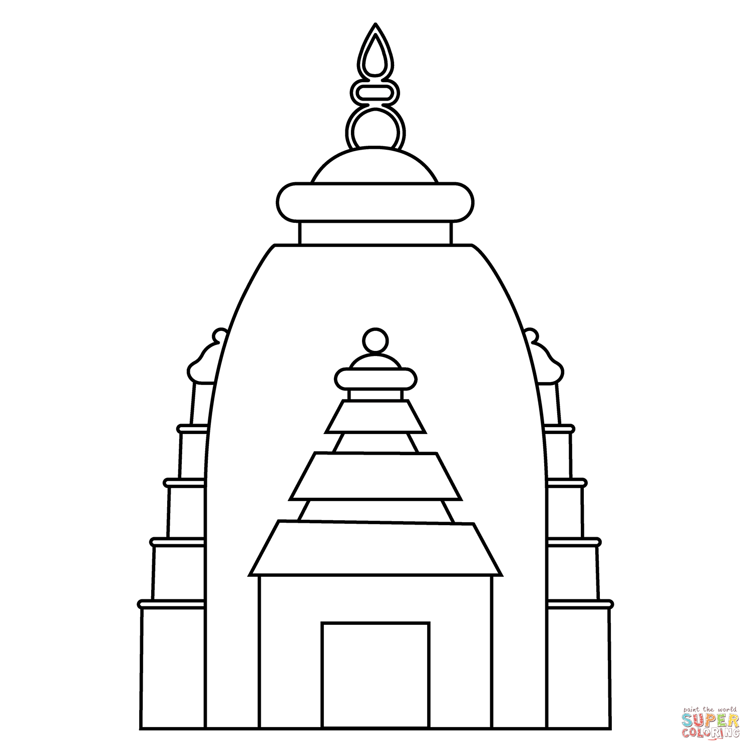 Hindu temple emoji coloring page free printable coloring pages