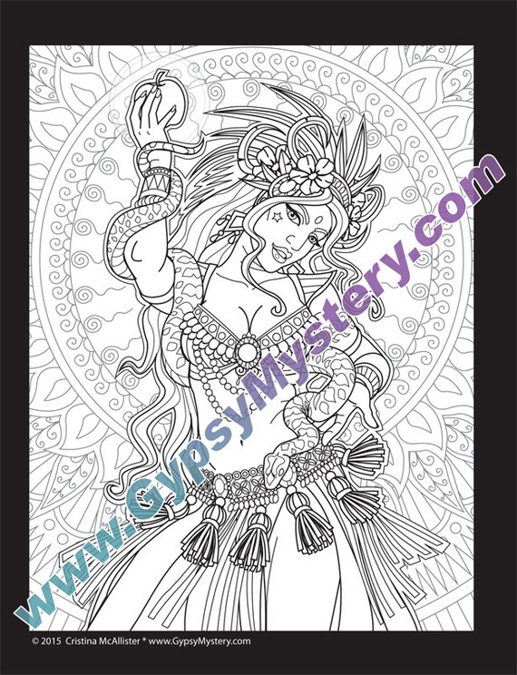 Single coloring page temptation from the magical beauties collection download print color