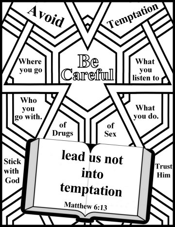 Free printable bible coloring pages about temptation