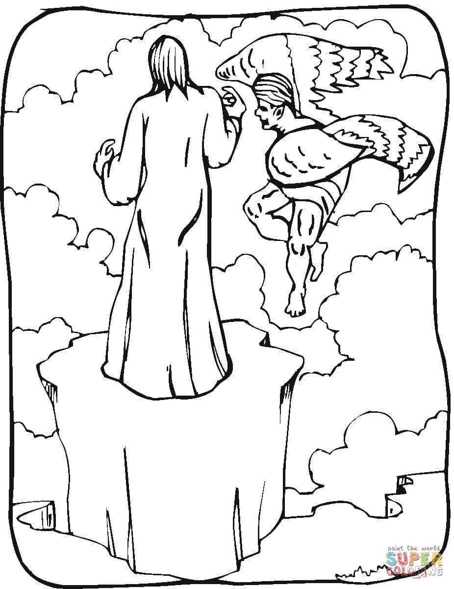 Temptation of jesus coloring page free printable coloring pages