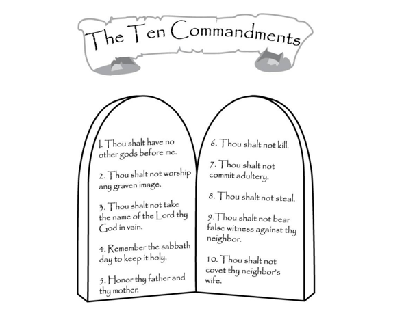 The ten mandments for kids