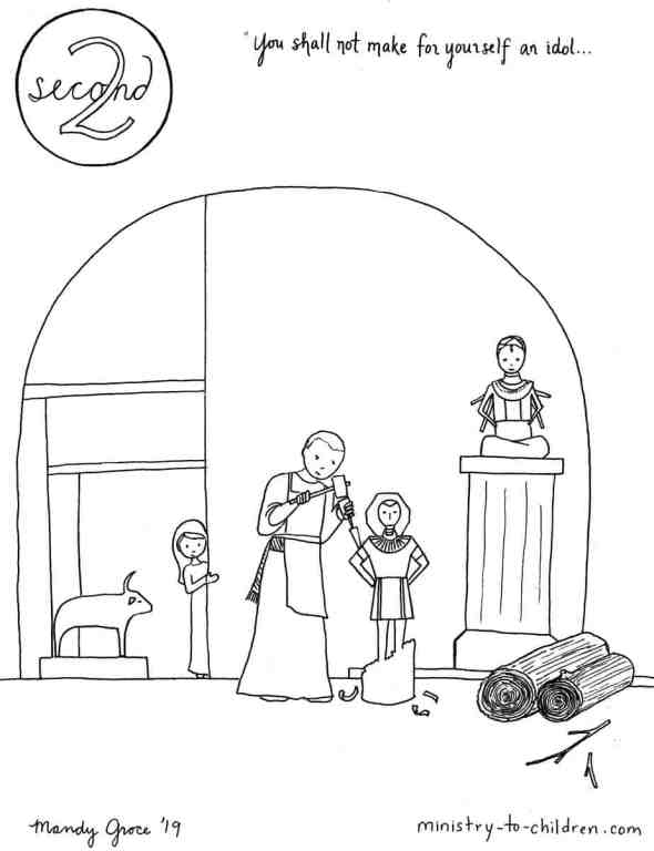 Nd mandment coloring page not make idols