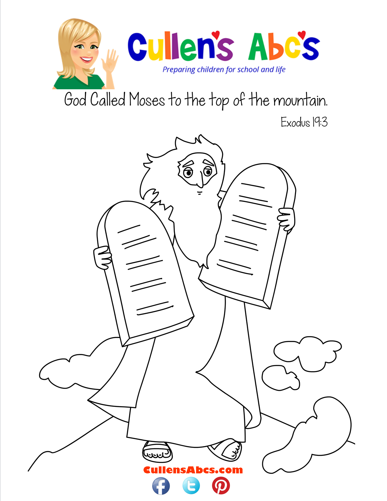 Bible memory verse coloring page the mandments free childrens videos activities