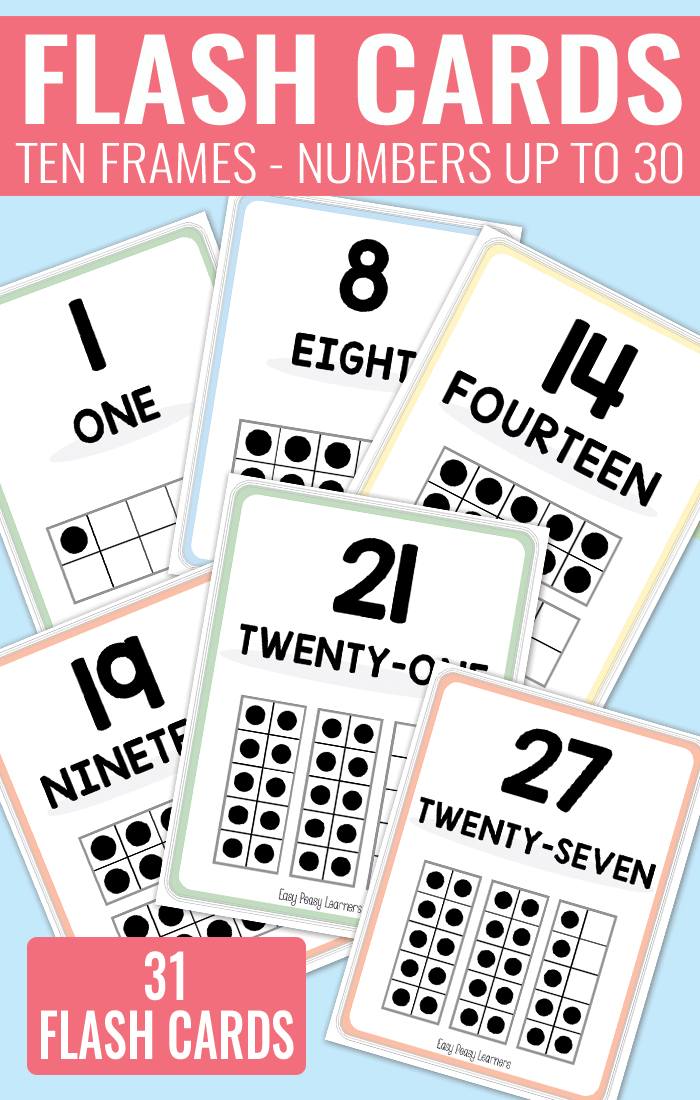 Printable ten frame flash cards