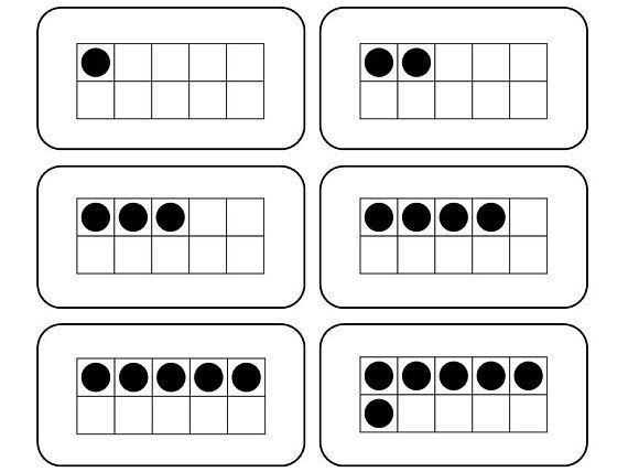 Printable ten frame counting mental math flash cards preschool thru second grade educational learning activity