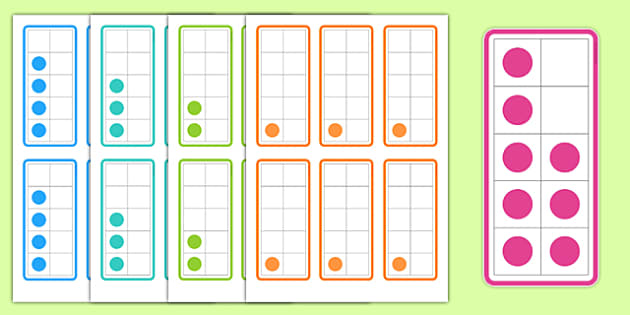 Tens frame flashcards ten frames with dots teacher made