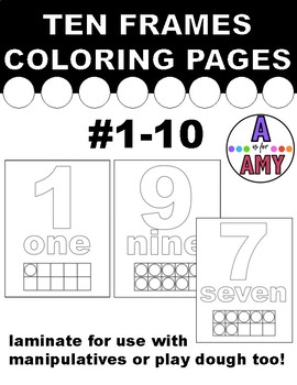 Ten frame coloring page tpt