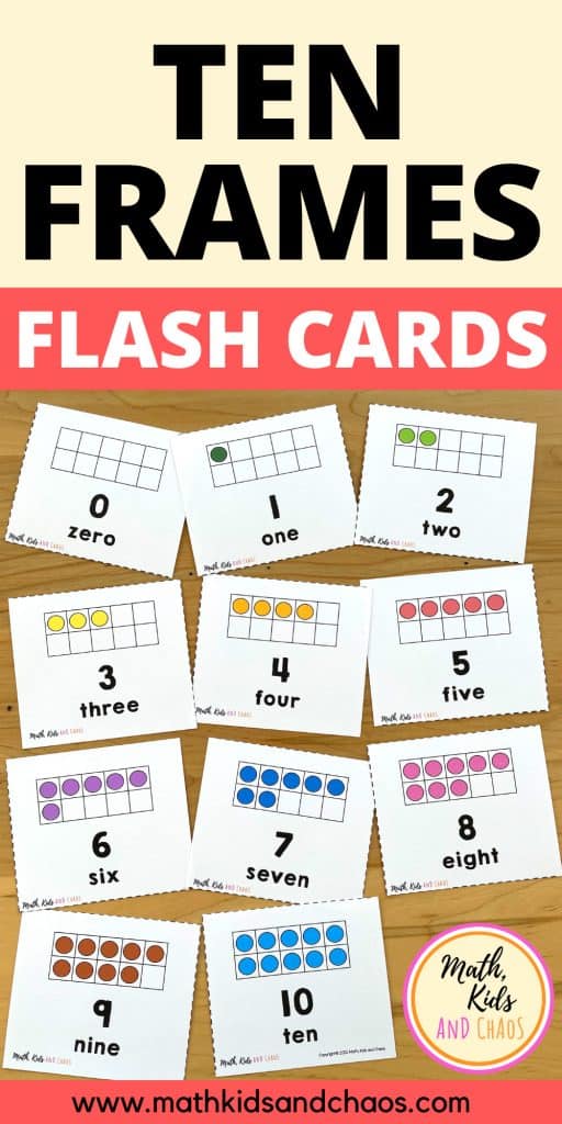 Ten frames flash cards