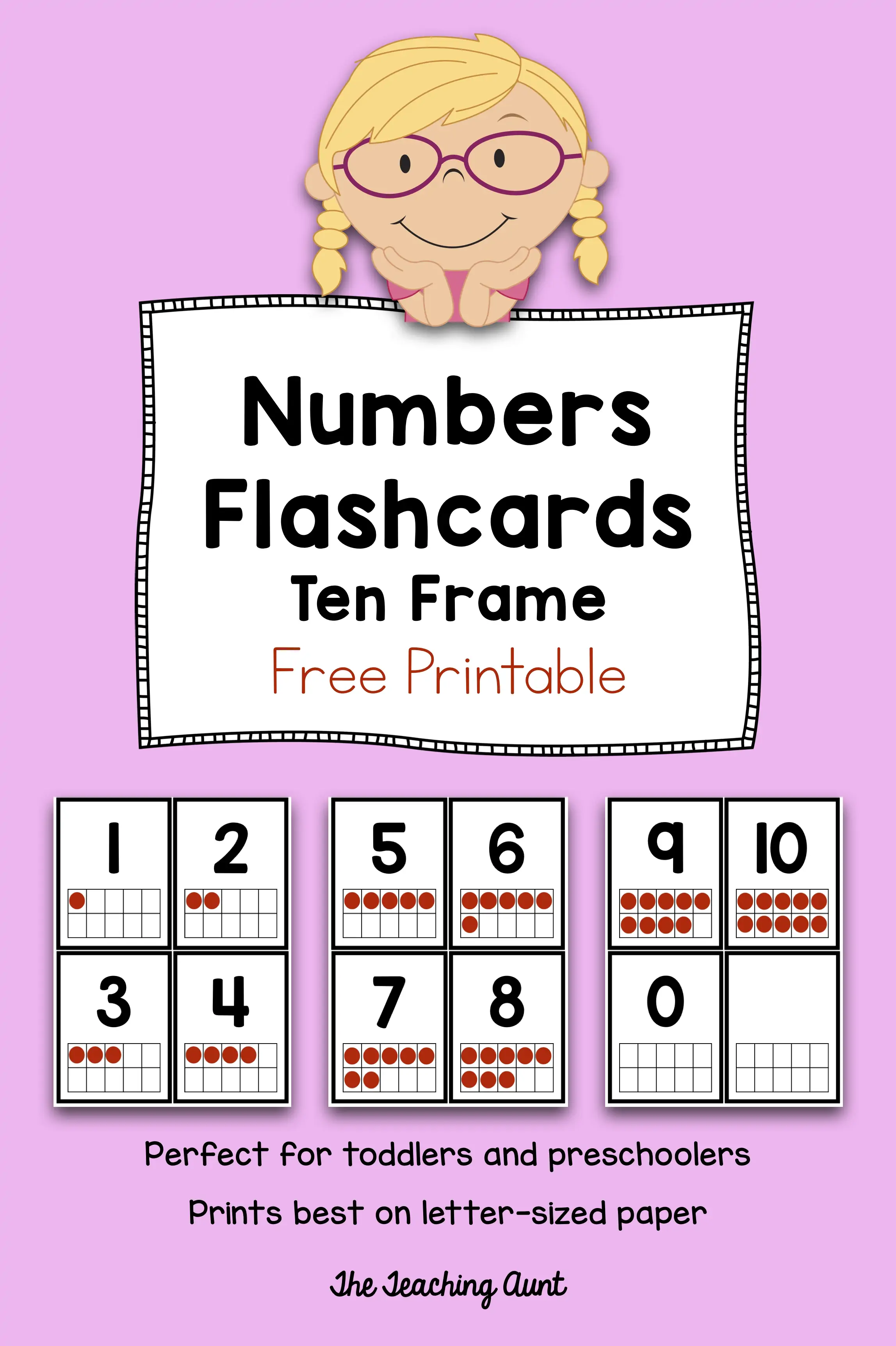 Numbers flashcards ten frame