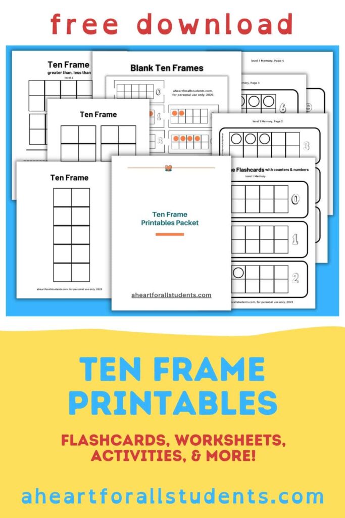 Free printable ten frame cards templates activities