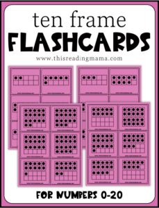 Ten frame flashcards