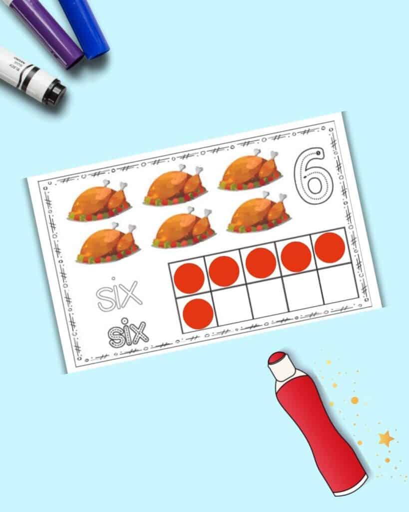 Free printable thanksgiving ten frames in english spanish