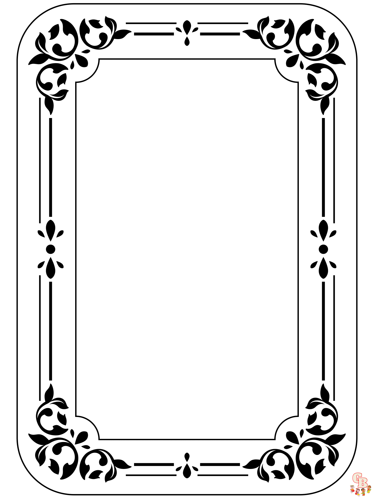 Printable picture frame coloring pages free for kids and adults