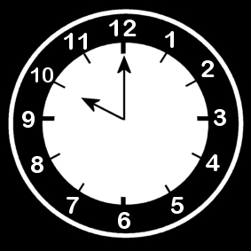 Coloring page clock says ten oclock