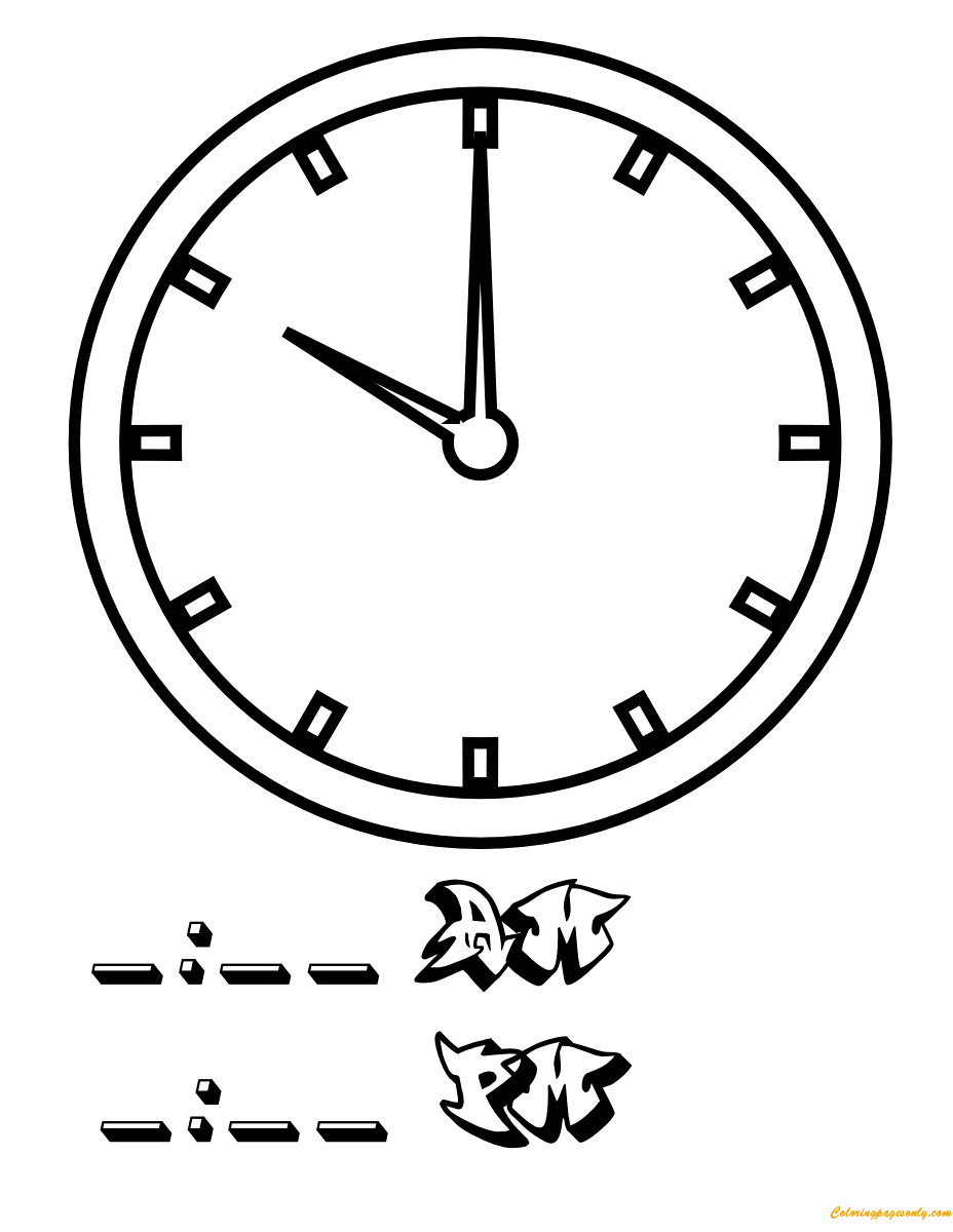 Ten oclock coloring page