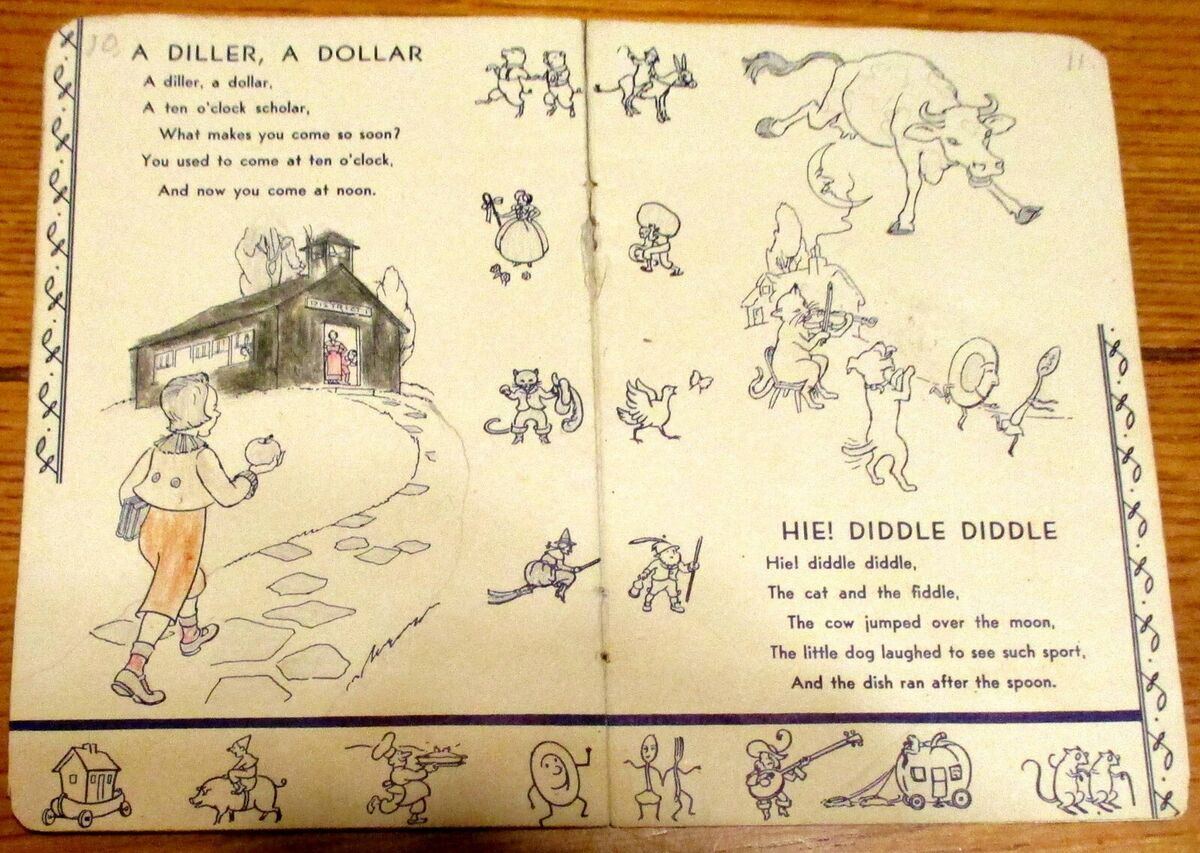 Kelloggs rhyme and color me booklet vintage pages