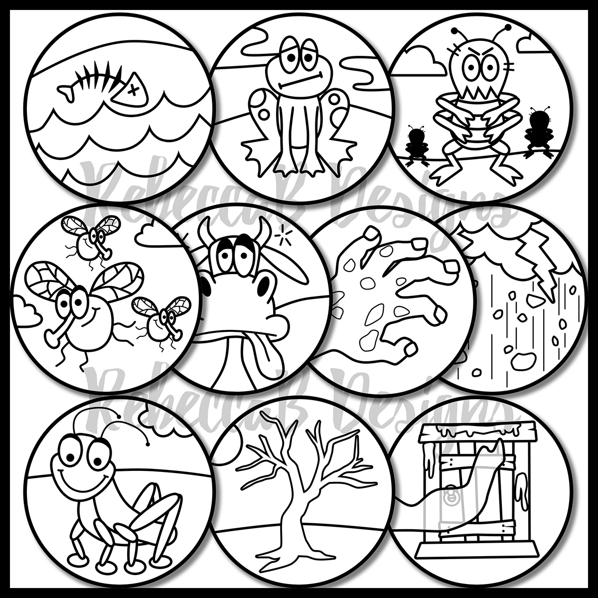 The ten plagues of egypt clip art