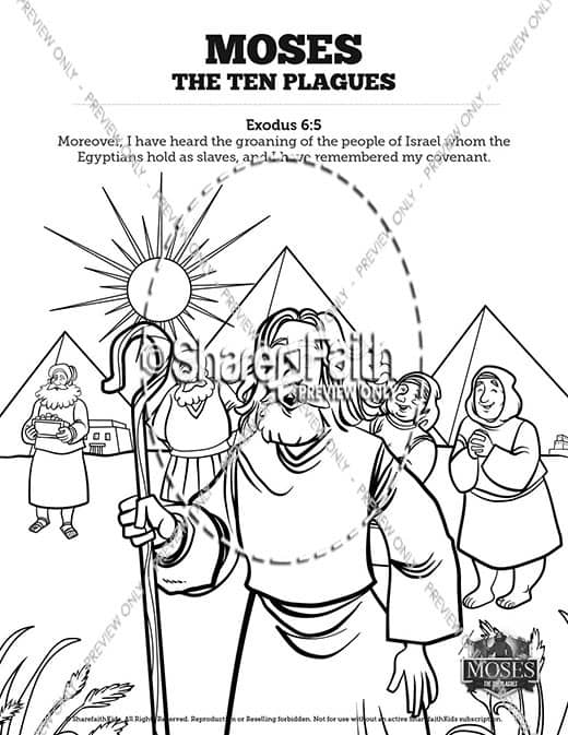 The ten plagues sunday school coloring pages for kids â