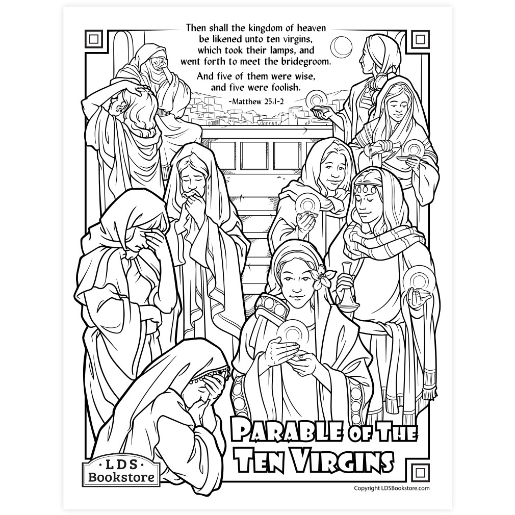 Parable of the ten virgins coloring page