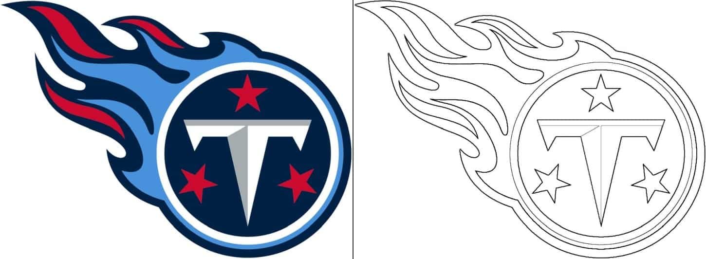 Tennessee titans logo with a sample coloring page