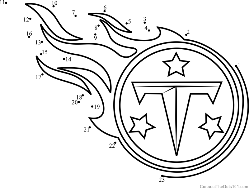 Tennessee titans logo dot to dot printable worksheet