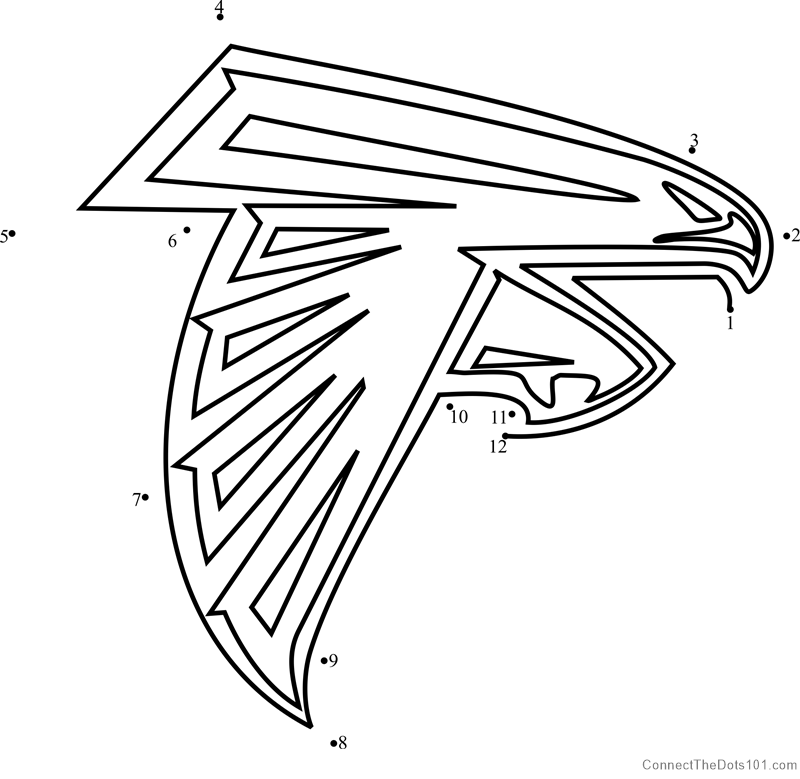 Atlanta falcons logo dot to dot printable worksheet