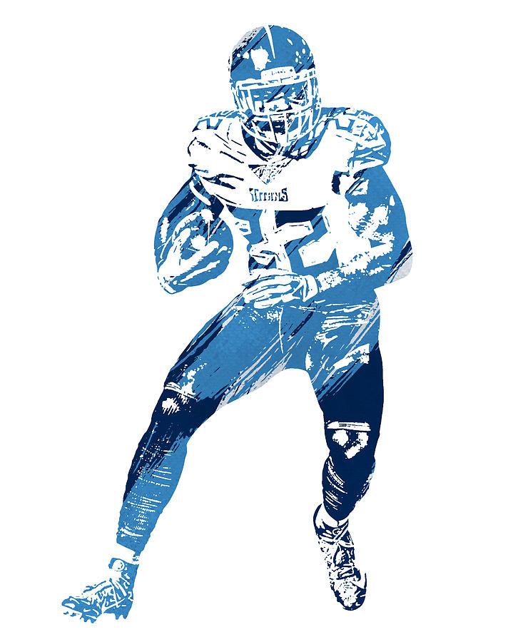 Derrick henry tennessee titans strokes pixel art mixed media by joe hamilton