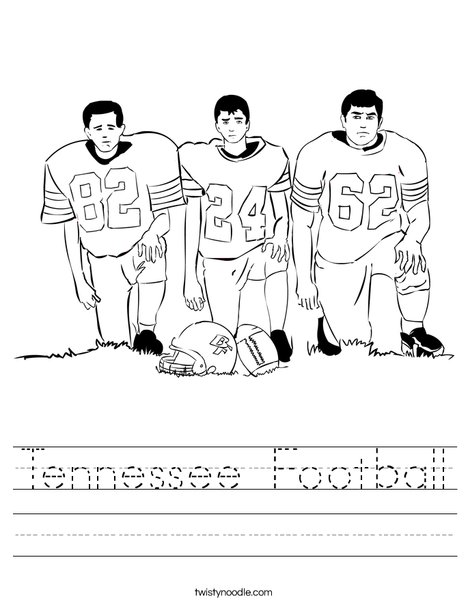 Tennessee football worksheet