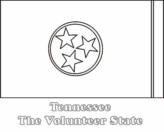 Large printable tennessee state flag to color from