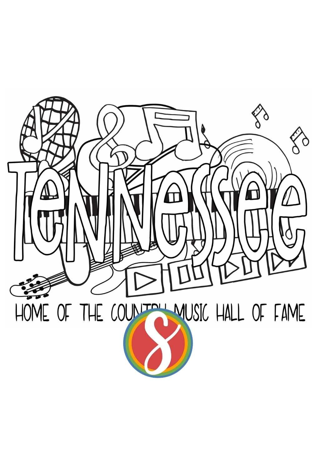 Free tennessee coloring pages â stevie doodles