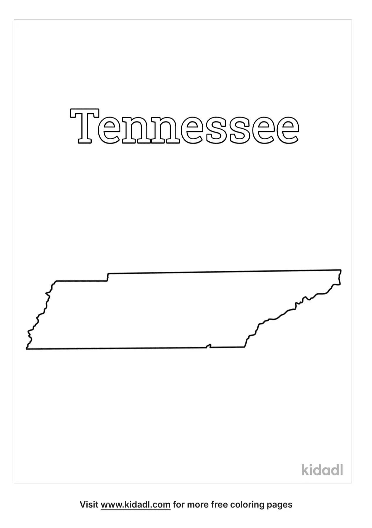 Free tennessee map coloring page coloring page printables