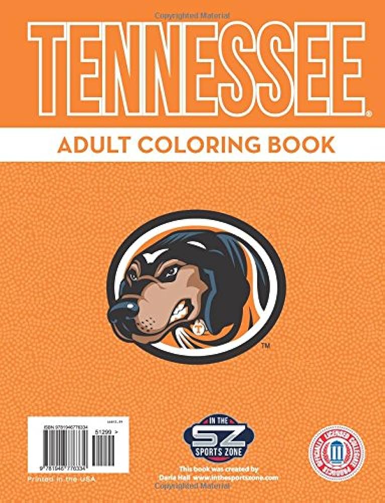 In the sports zone ncaa volunteers tennessee vols adult coloring book orange pages buy online at best price in u