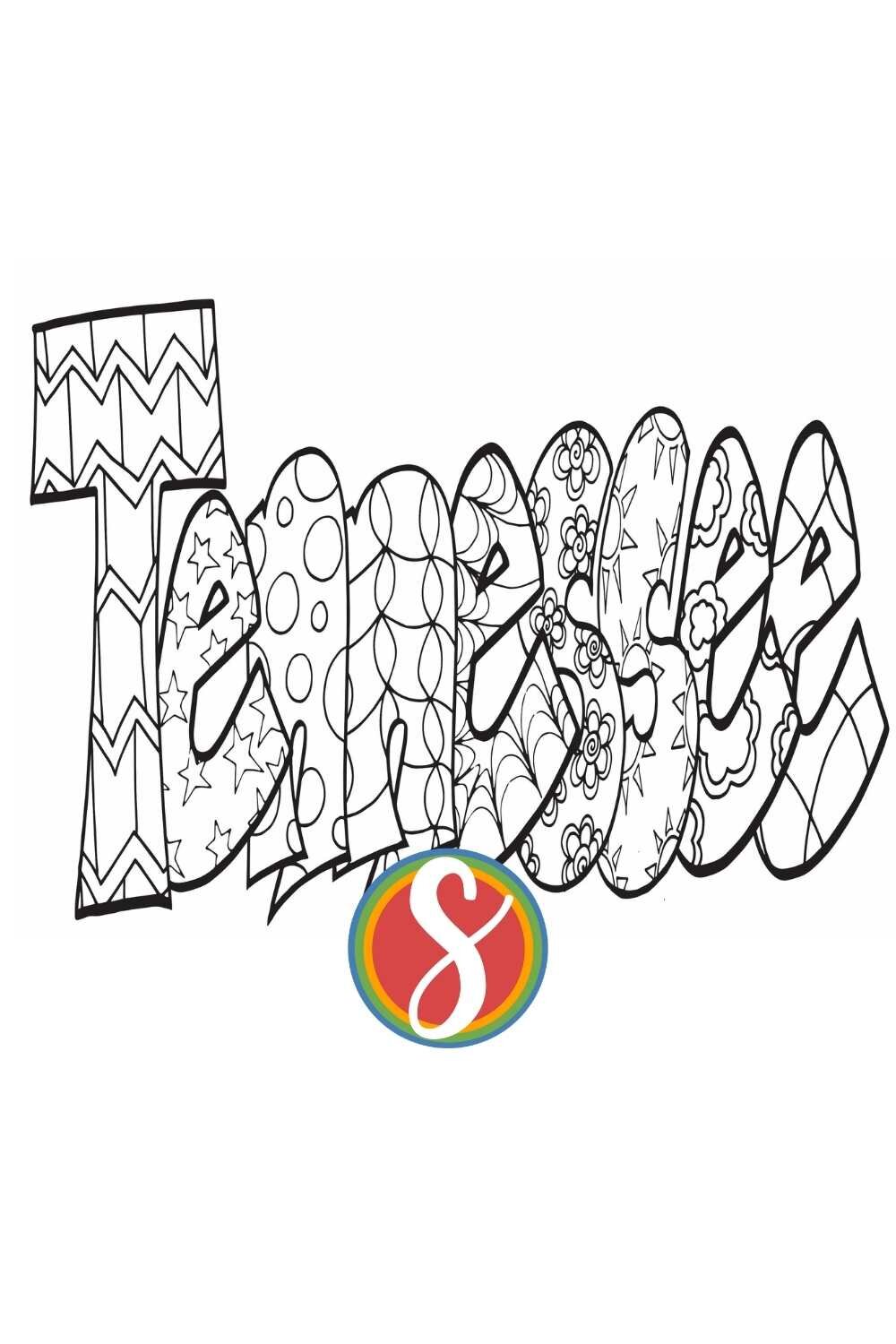 Free tennessee coloring pages â stevie doodles