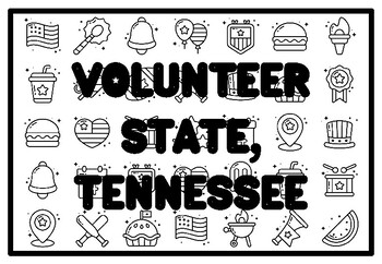 Volunteer state tennessee state nickname activity constitution day coloring