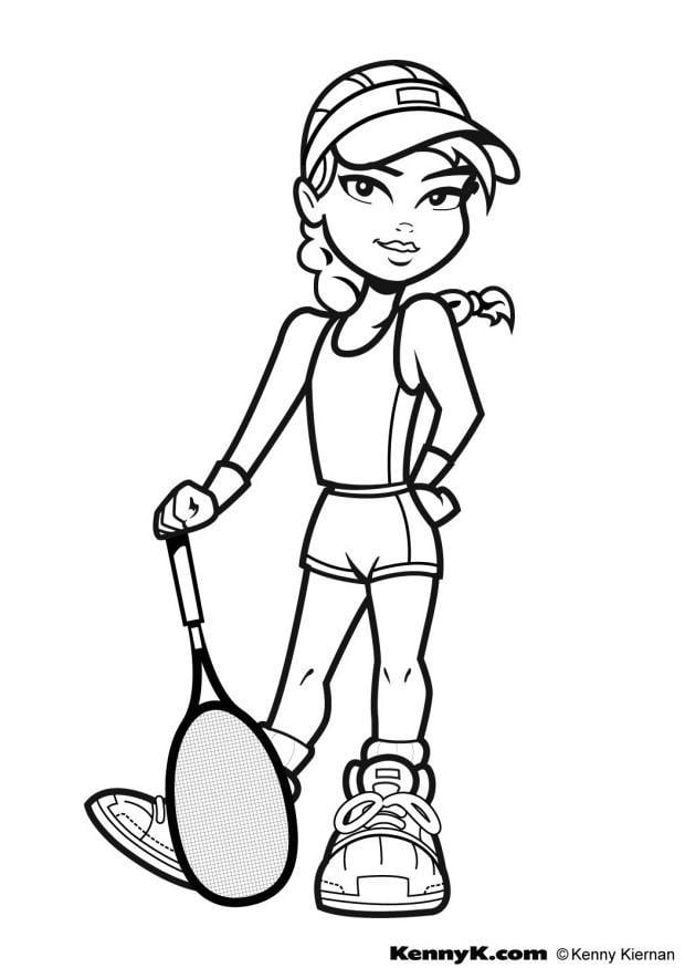 Coloring page tennis