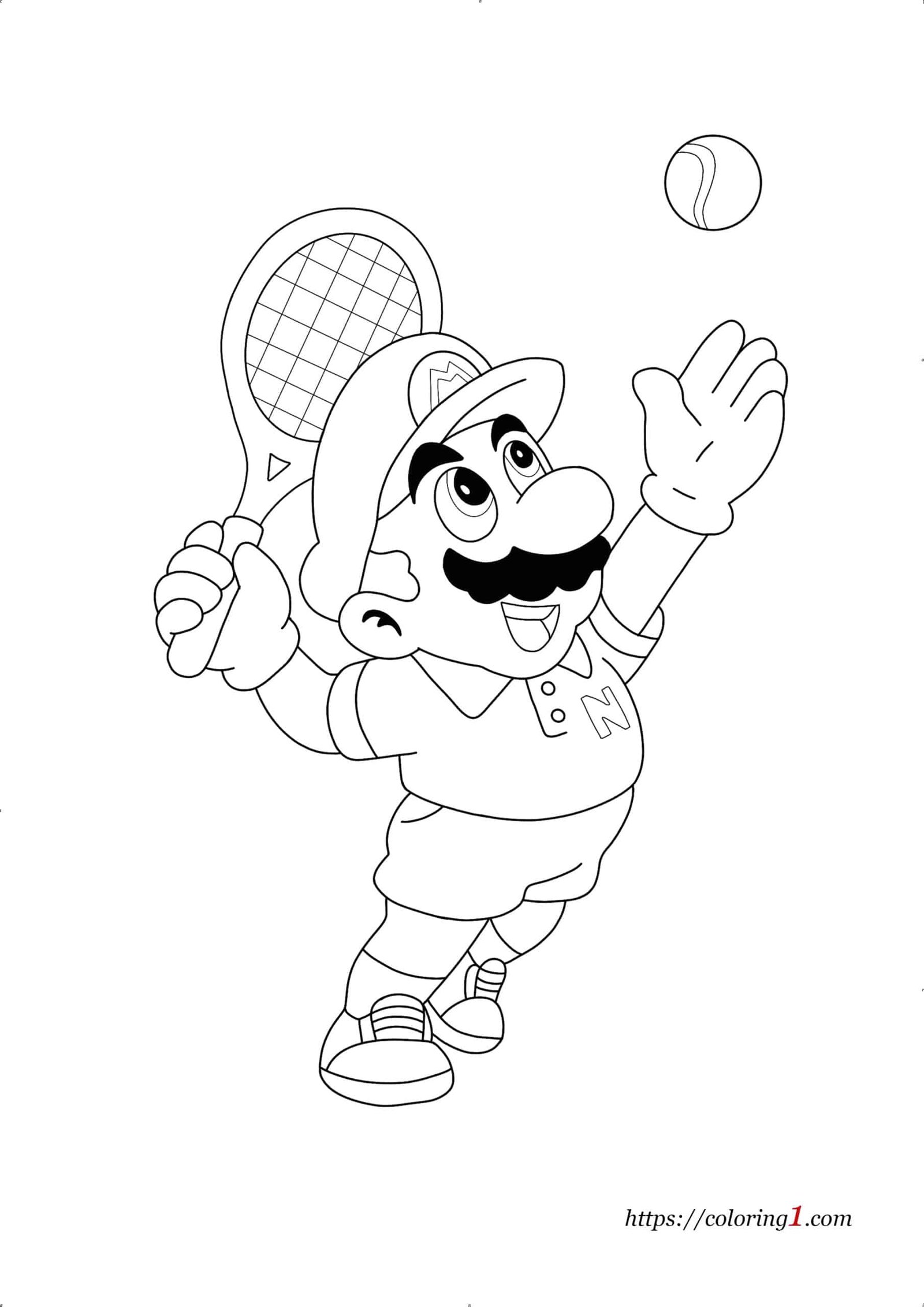 Mario tennis coloring pages