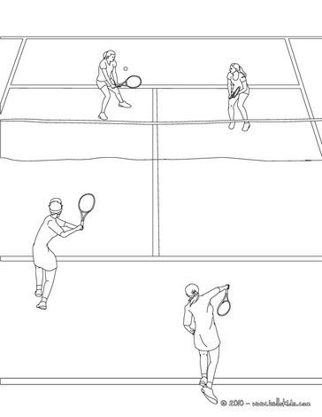 Tennis court with players coloring page more sports coloring pages on hellokids sports coloring pages coloring pages tennis art