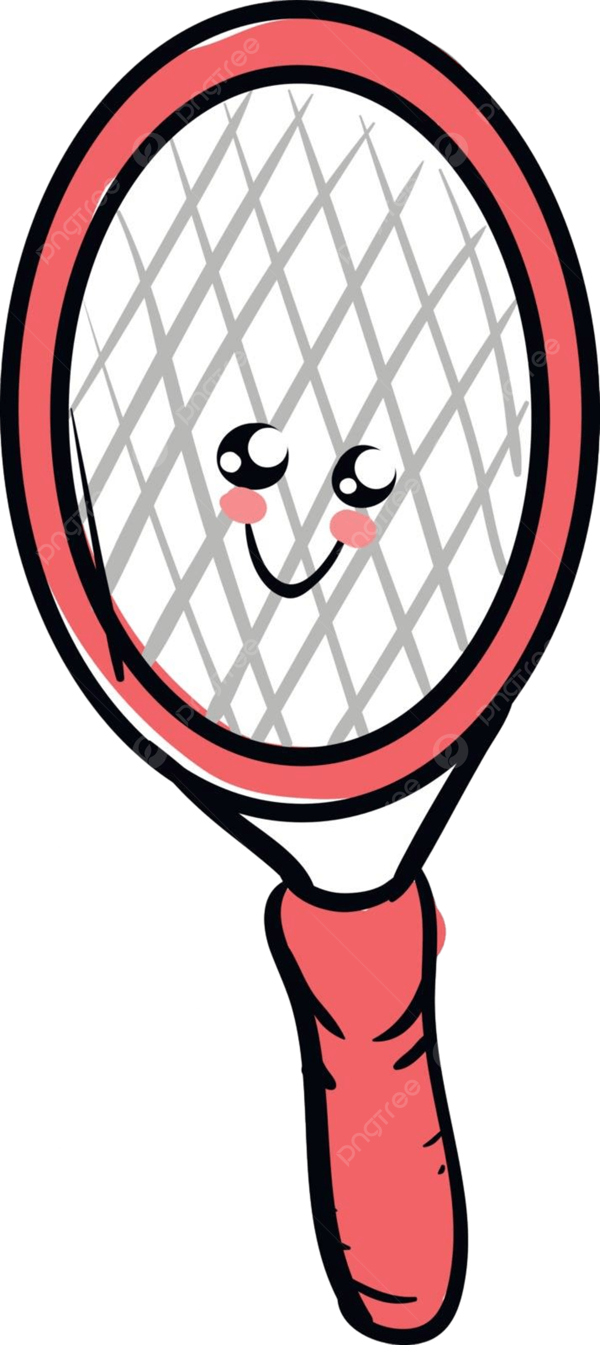 Illustration of a charming pink tennis racket emoji offered in vector or color format vector turning top leisure png and vector with transparent background for free download