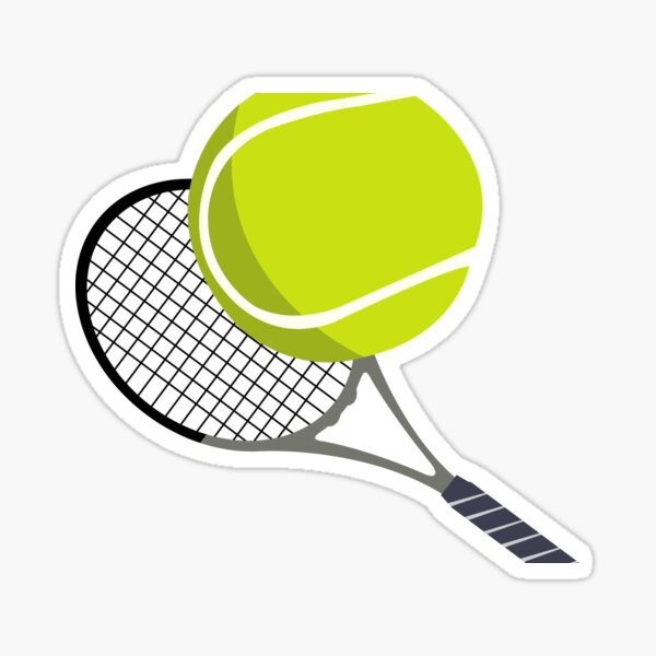 Tennis ball racket racquet illustration sticker for sale by idovedesign