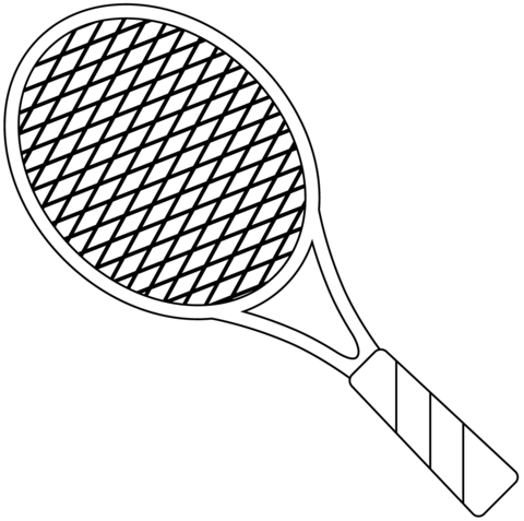 Tennis racket coloring page free printable coloring pages