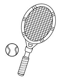 Coloring pages tennis racket color page