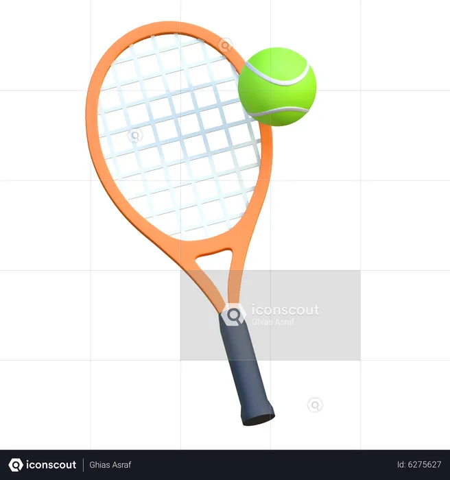 Tennis racket and ball d icon download in png obj or blend format