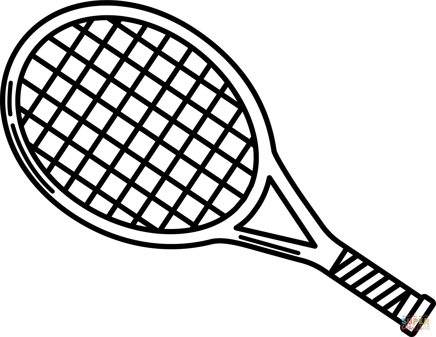 Tennis racket coloring page free printable coloring pages