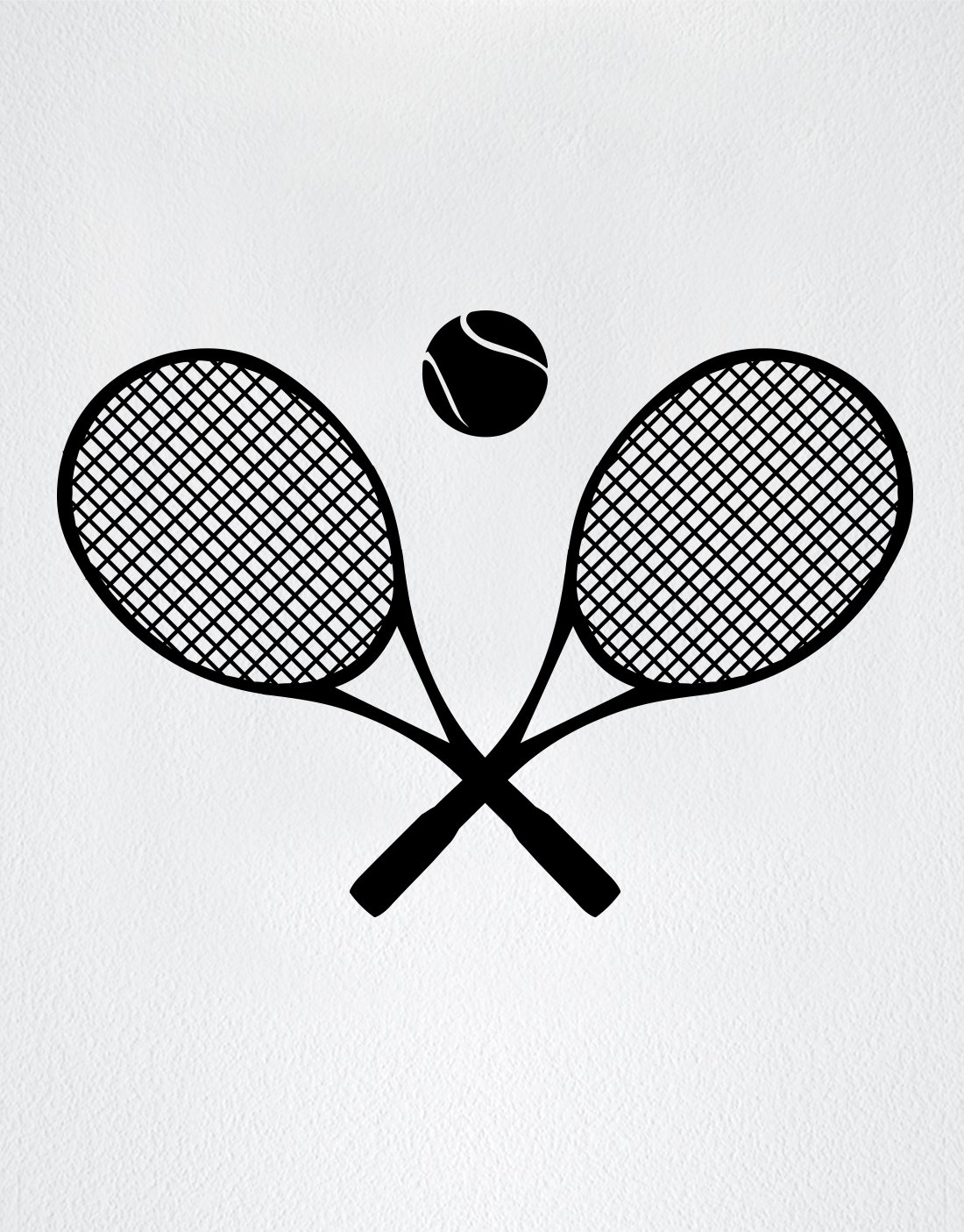 Stickerbrand tennis ball and racquets wall decal sticker in x in osmbs black