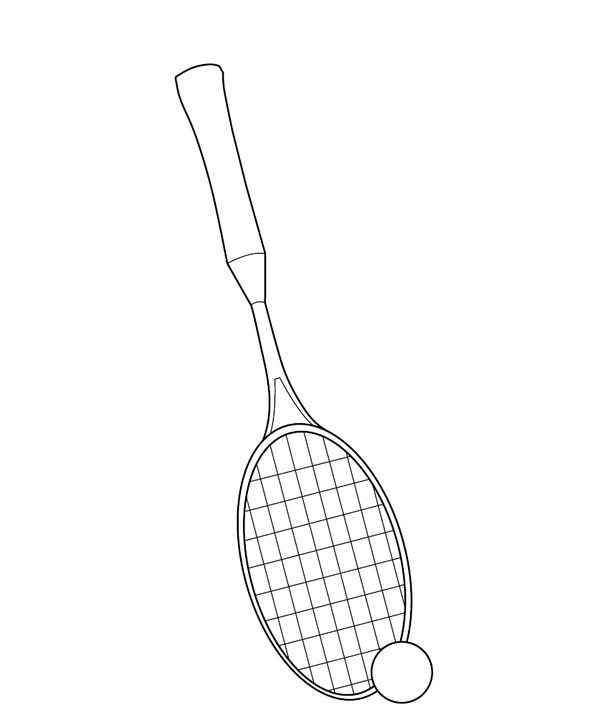 Tennis racket colouring picture free colouring book for children â monkey pen store