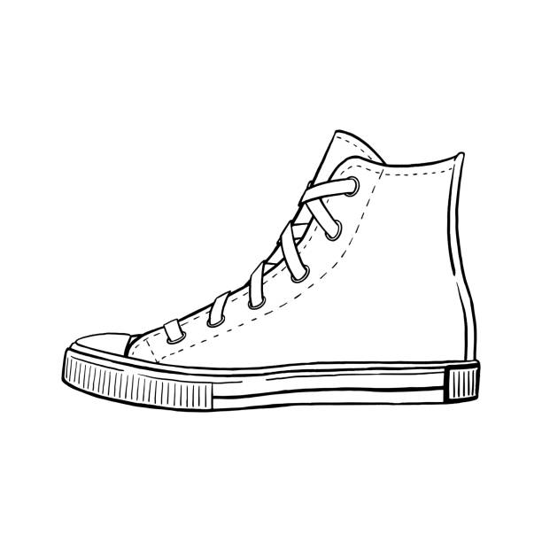 Tennis shoe sketch stock illustrations royalty