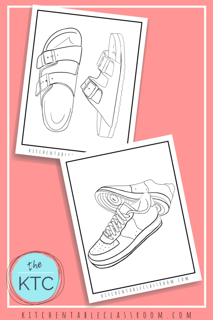 Design your own shoe coloring pages