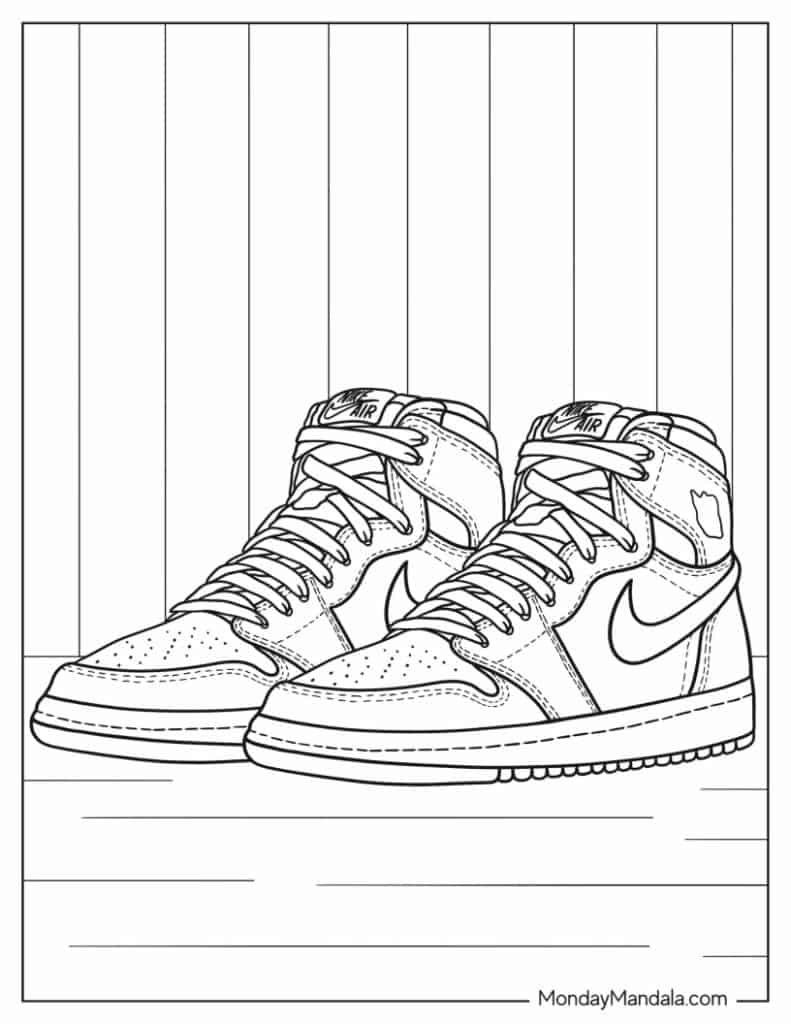 Shoe coloring pages free pdf printables