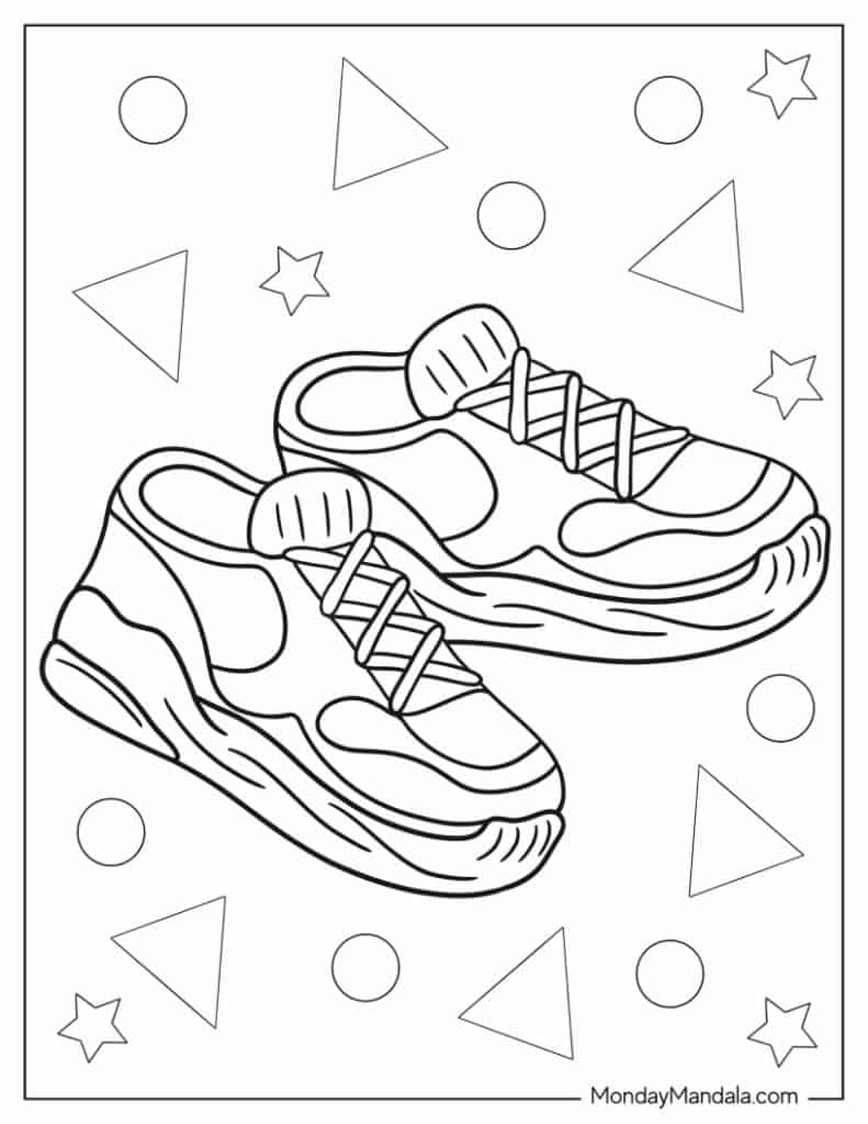 Shoe coloring pages free pdf printables